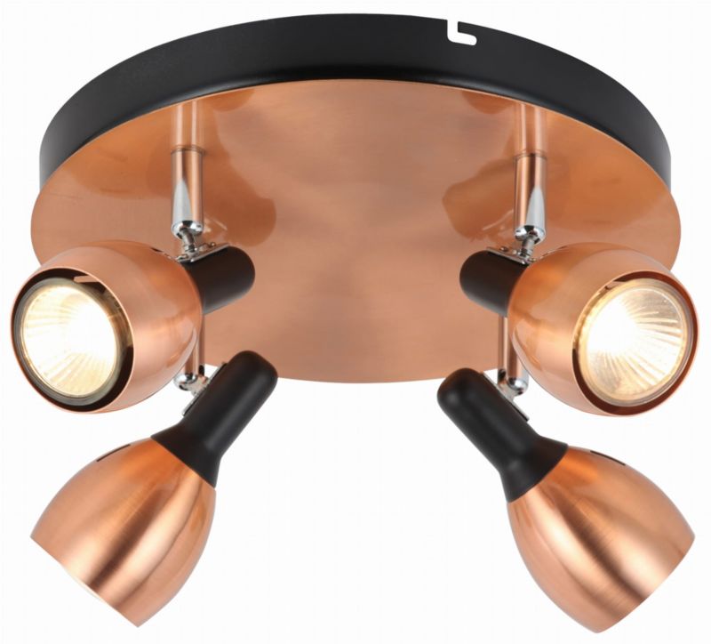 Lampa sufitowa Candellux Cross miedziano-czarna  4 x GU10 x 50W wym: 35 x 35 cm - 1 szt.