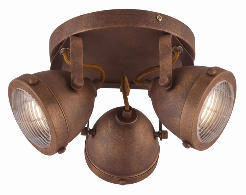 Lampa sufitowa Candellux Frodo brązowo-rdzawy  3 x GU10 x 40W wym: 30 x 30 cm - 1 szt.