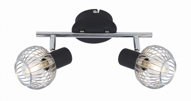 Lampa sufitowa Candellux Oslo  chromowana czarna wym: 15 x 26 x 8 cm 2xE14 x 40W 1 szt.