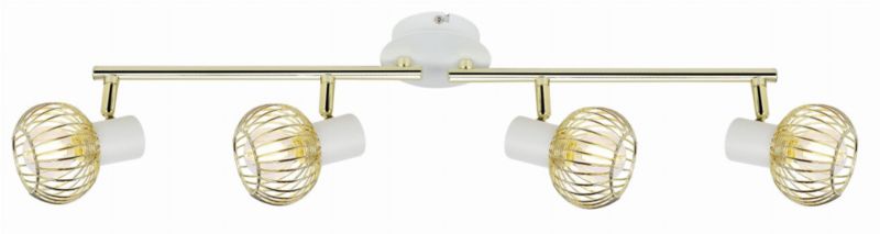 Lampa sufitowa Candellux Oslo  złoto-biała wym: 15 x 60 x 8 cm 4xE14 x 40W 1 szt.