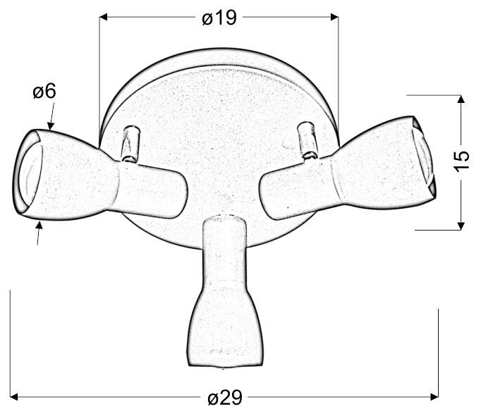 Lampa sufitowa Candellux Picardo biała  3 x E14 x 40W wym: 29 x 29 cm - 1 szt.
