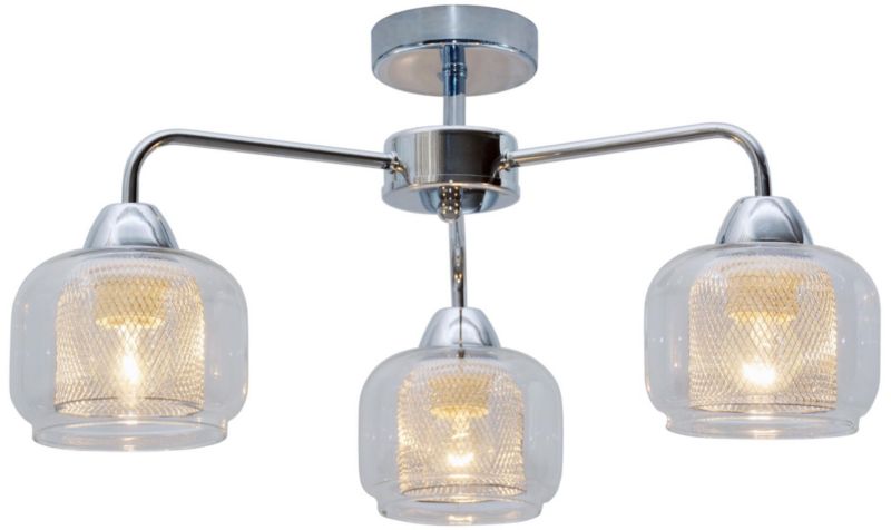 Lampa sufitowa Candellux Ray chromowana przezroczysty wym: 26 x 56 x 56 cm 3xE14 x 40W 1 szt.
