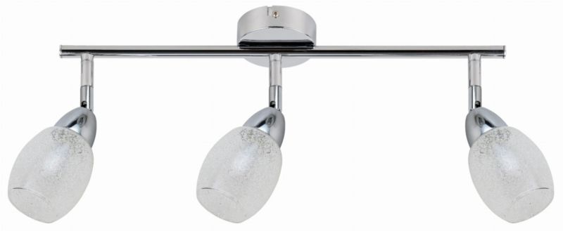 Lampa sufitowa Candellux Rico  biała chromowana wym: 21 x 58 x 9 cm wbudowany LED 18W 1 szt.
