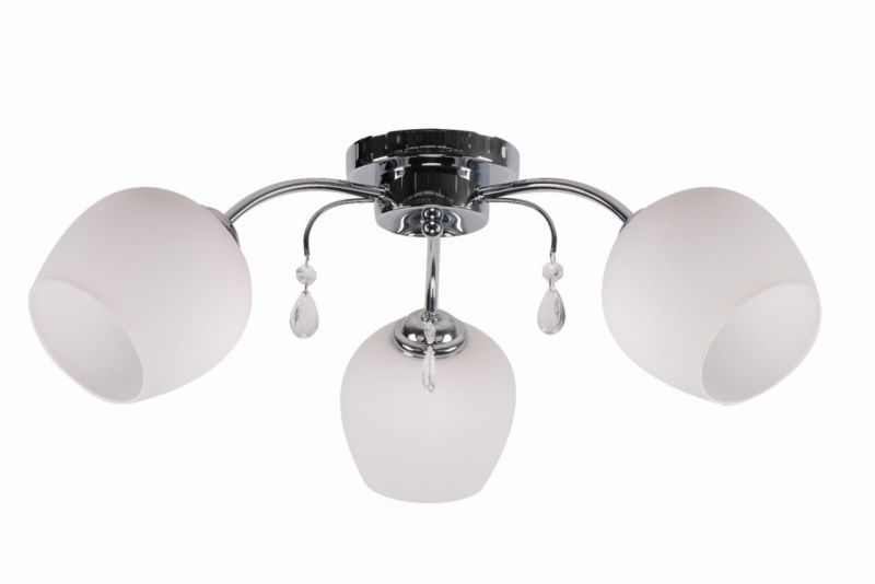 Lampa sufitowa Candellux Zachera chromowana biała wym: 21 x 56 x 56 cm 3xE27 x 40W 1 szt.