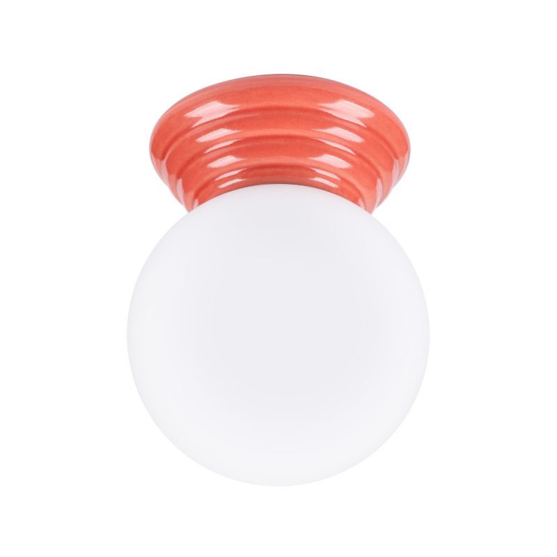 Lampa sufitowa ceramiczna szkliwiona Sollux Lighting ZORI brzoskwiniowo-biała 1xG9x8W IP44 - 1 szt