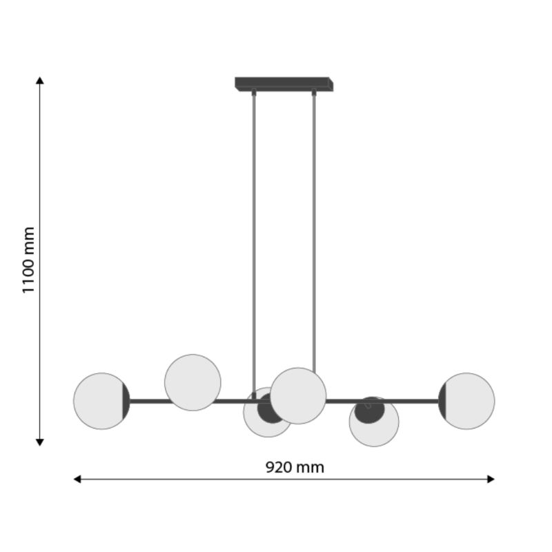 Lampa sufitowa, DPM, 6 x E27, złota, 1szt