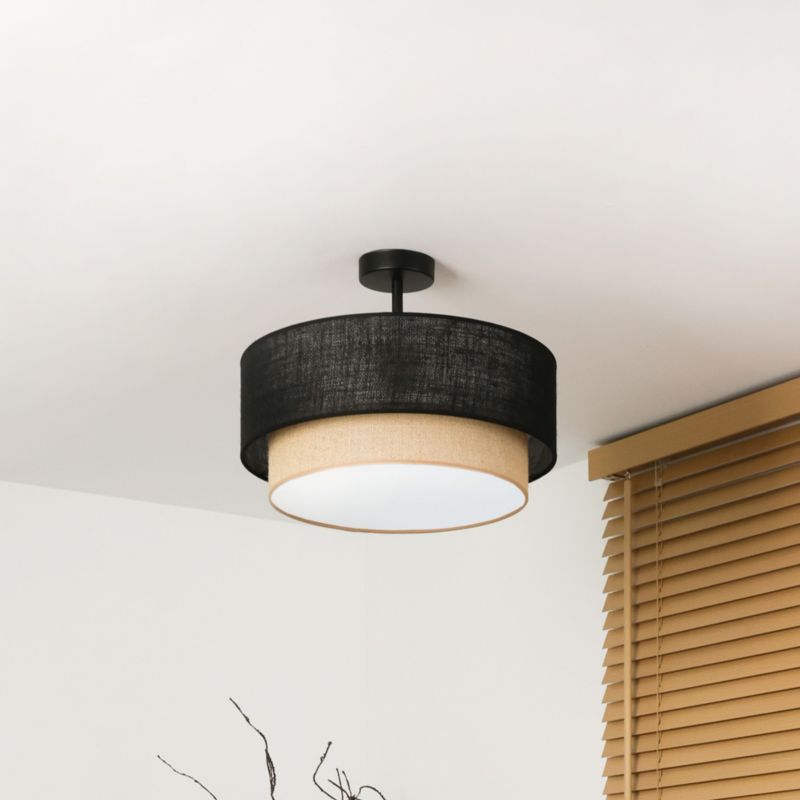 Lampa sufitowa Duolla Boho XXS 1-punktowa E27 czarna juta / juta