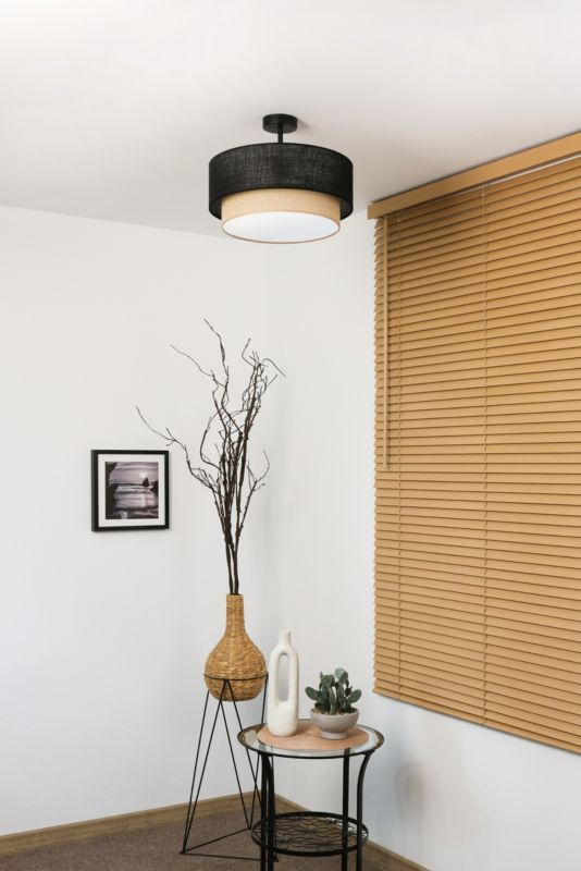 Lampa sufitowa Duolla Boho XXS 1-punktowa E27 czarna juta / juta