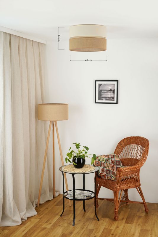 Lampa sufitowa Duolla Royal 1-punktowa E27 juta / beżowa