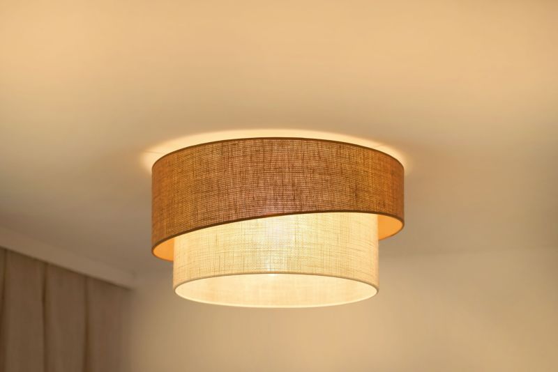 Lampa sufitowa Duolla Shine 1-punktowa E27 juta / biała juta