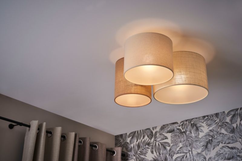 Lampa sufitowa Duolla Spider 3-punktowa E27 beżowa / juta