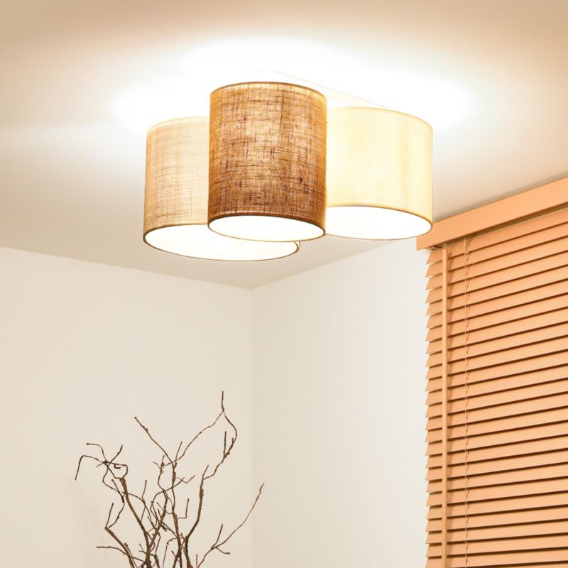 Lampa sufitowa Duolla Spider 3-punktowa E27 beżowa / juta