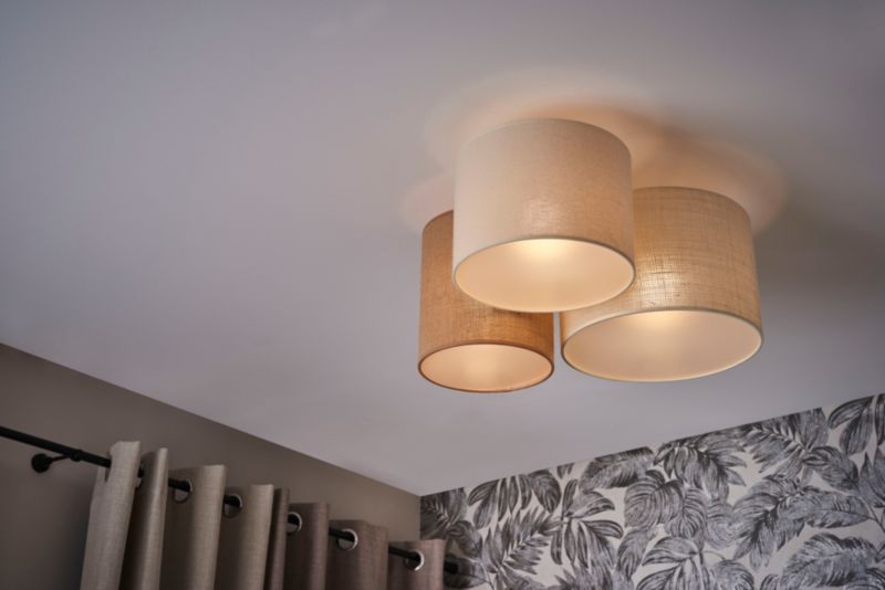 Lampa sufitowa Duolla Spider 3-punktowa E27 beżowa / juta