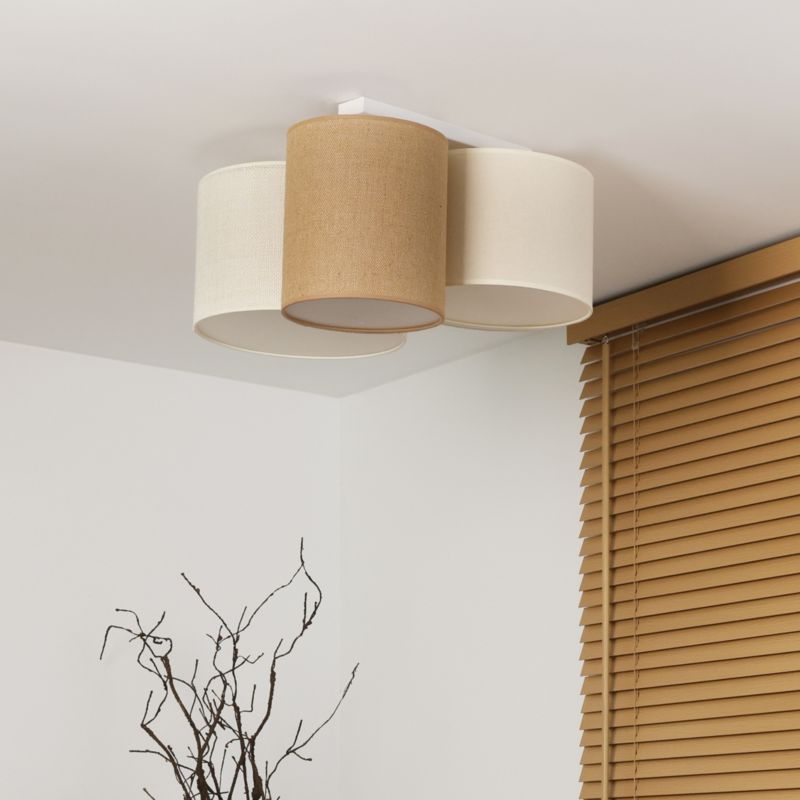 Lampa sufitowa Duolla Spider 3-punktowa E27 beżowa / juta