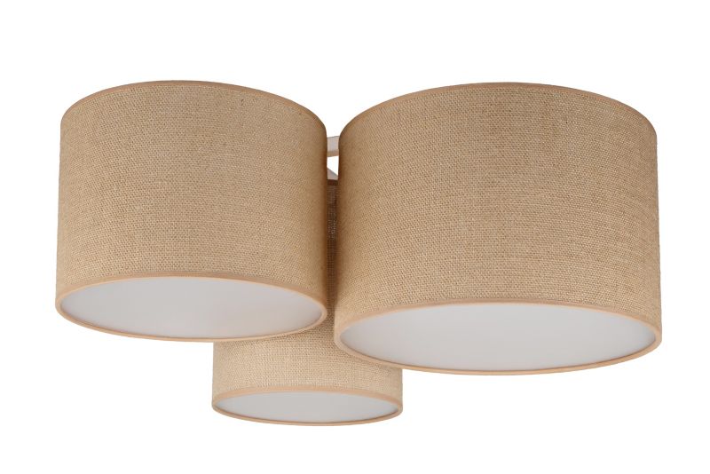 Lampa sufitowa Duolla Spider 3-punktowa E27 naturalna juta