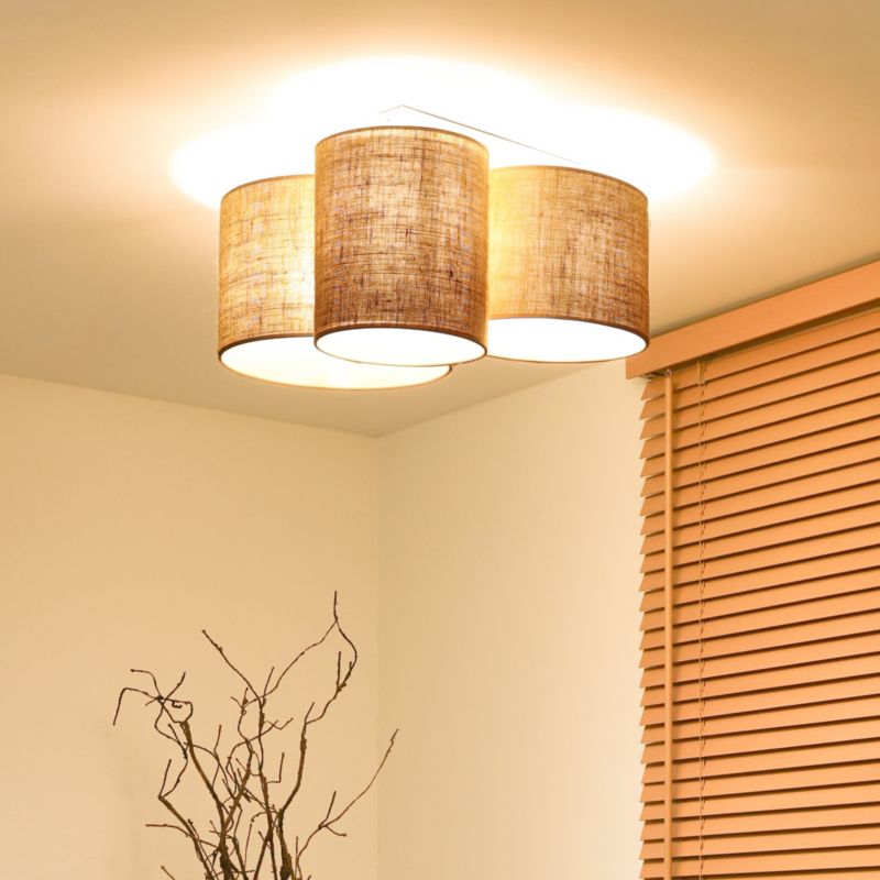 Lampa sufitowa Duolla Spider 3-punktowa E27 naturalna juta