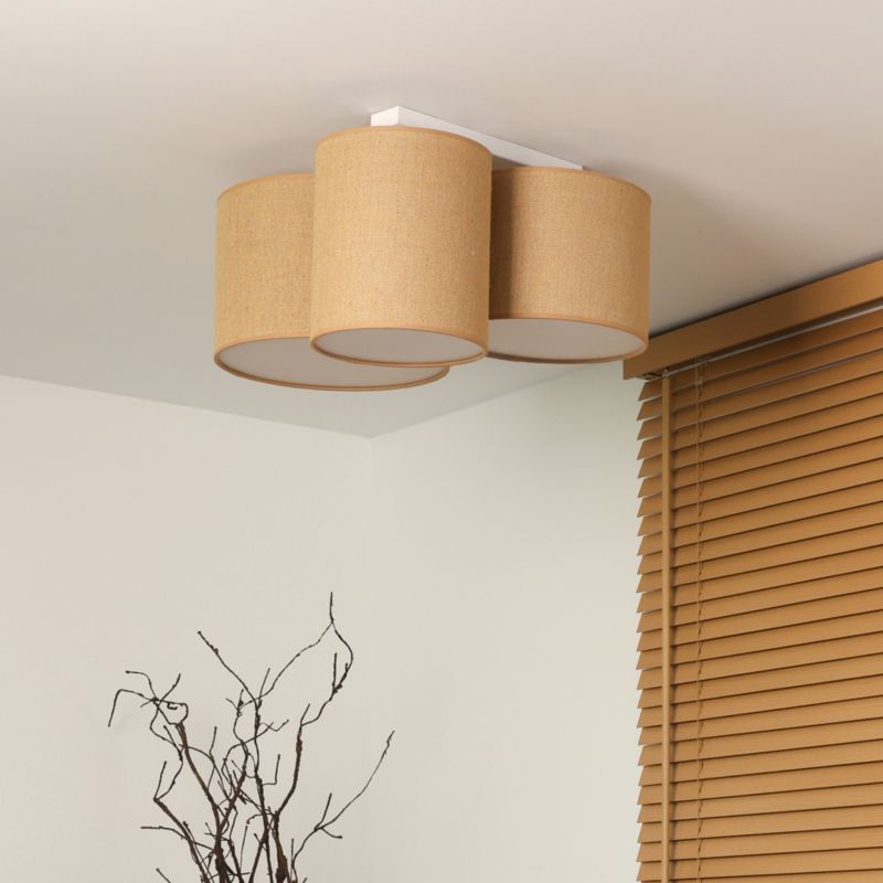 Lampa sufitowa Duolla Spider 3-punktowa E27 naturalna juta