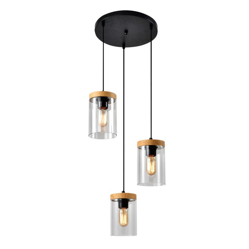 Lampa sufitowa dymione klosze Candellux Wels czarna 3xE27x40W IP20 wym:114x35x35cm - 1 szt.
