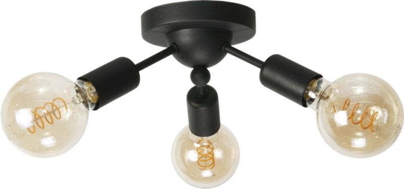 Lampa sufitowa EDYLIT plafon 3xE27 czarna odkryte żarówki loft industrial MORGANA 13-152 1 szt.