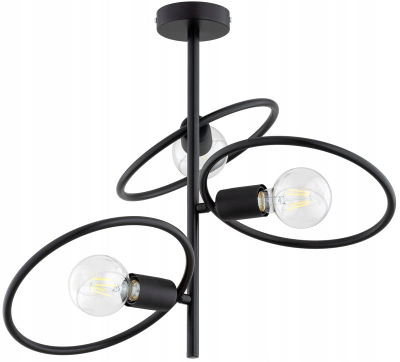 Lampa Sufitowa Elko-Lighting 3-Punktowa Koła Ring Edison E27 czarny 1 szt