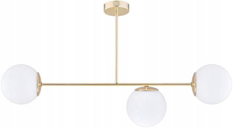 Lampa Sufitowa Elko-Lighting 3 Szklane Kule Białe Złota Milo E27 1 szt