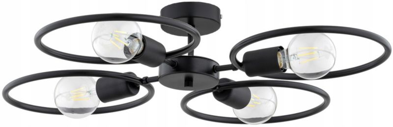 Lampa Sufitowa Elko-Lighting 4-Punktowa Koła Ring Edison E27 czarny 1 szt