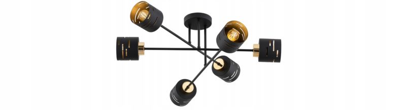 Lampa Sufitowa Elko-Lighting 6-Punktowa X Vox E27 czarny 1 szt