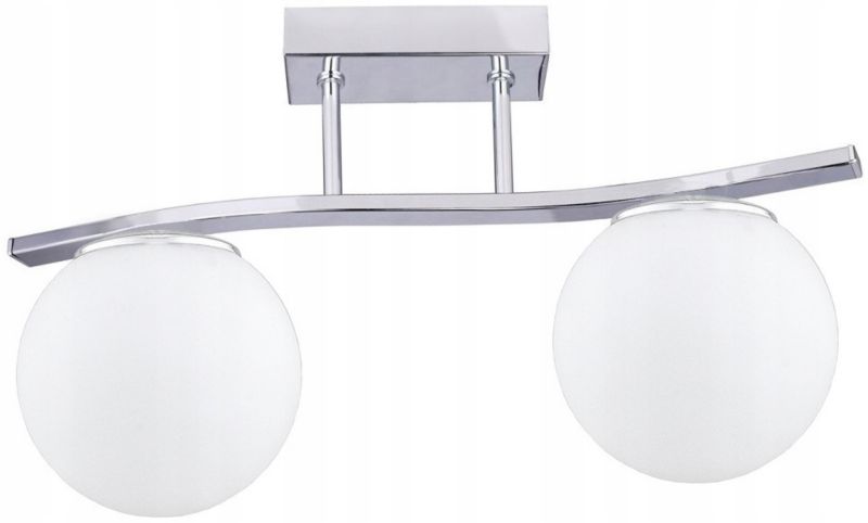 Lampa Sufitowa Elko-Lighting Fala 2-Punktowy Milo Chrom Kule Białe E27 srebrny 1 szt