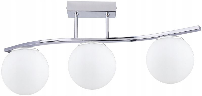Lampa Sufitowa Elko-Lighting Fala 3-Punktowy Milo Chrom Kule Białe E27 srebrny 1 szt