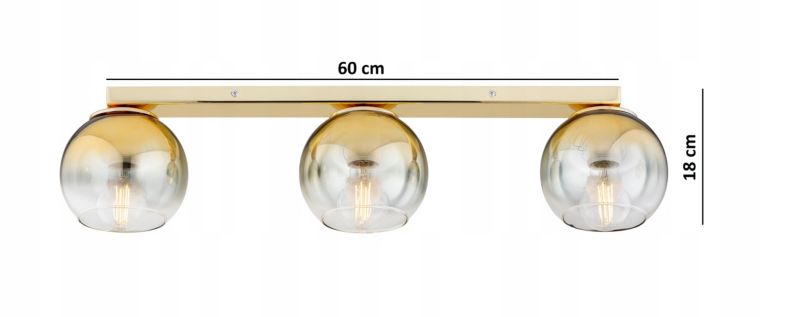 Lampa Sufitowa Elko-Lighting Listwa 3-Punktowa Żyrandol E27 Ombre 1 szt