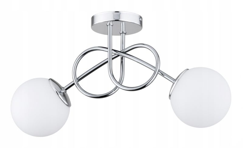 Lampa Sufitowa Elko-Lighting Milo Skręt 2-Punktowy Chrom Kule Białe E27 srebrny 1 szt