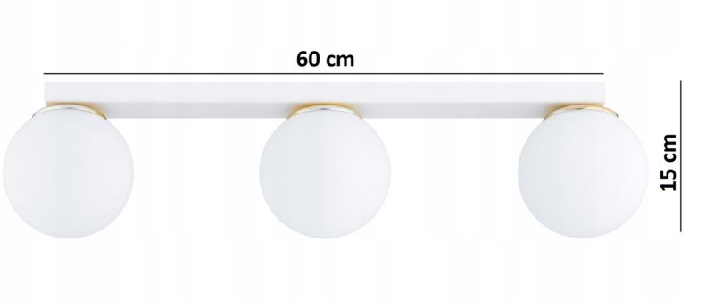 Lampa Sufitowa Elko-Lighting Milo Szyna Biała z Elementem Złota 3-Punktowa 1 szt