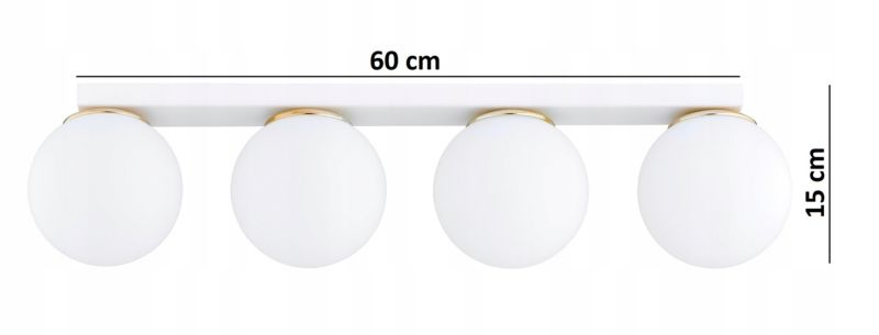 Lampa Sufitowa Elko-Lighting Milo Szyna Biała z Elementem Złota 4-Punktowa 1 szt