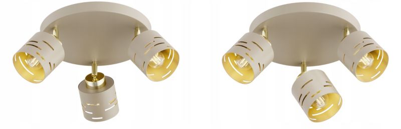Lampa Sufitowa Elko-Lighting Plafon Regulowany 3-Punktowy Vox E27 beżowy 1 szt
