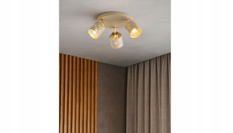 Lampa Sufitowa Elko-Lighting Plafon Regulowany 3-Punktowy Vox E27 beżowy 1 szt