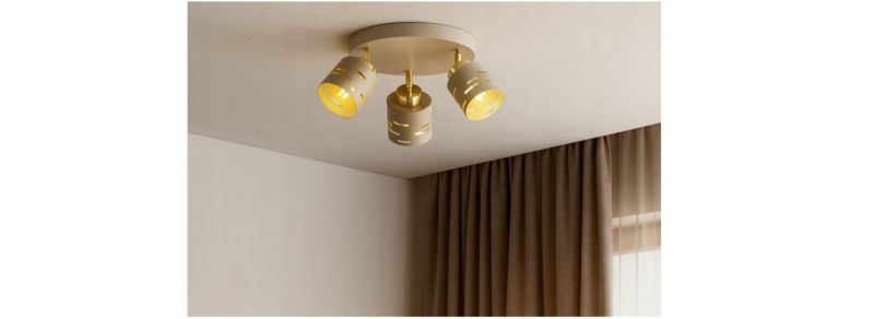 Lampa Sufitowa Elko-Lighting Plafon Regulowany 3-Punktowy Vox E27 beżowy 1 szt