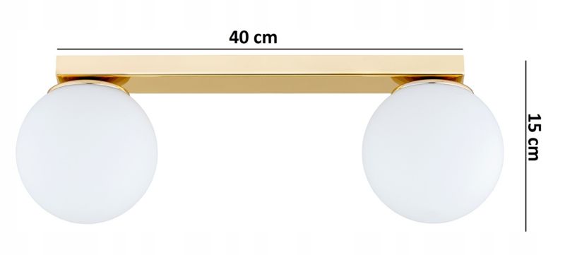 Lampa Sufitowa Elko-Lighting Szyna 2-Punktowa Złota Białe Szklane Kule Milo E27 1 szt