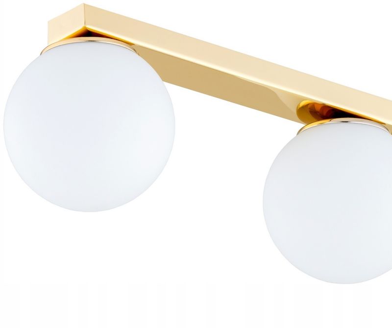 Lampa Sufitowa Elko-Lighting Szyna 2-Punktowa Złota Białe Szklane Kule Milo E27 1 szt