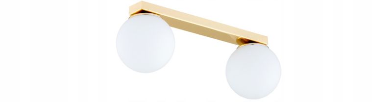 Lampa Sufitowa Elko-Lighting Szyna 2-Punktowa Złota Białe Szklane Kule Milo E27 1 szt