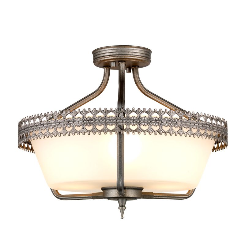 Lampa sufitowa Elstead Crown szaro-rdzawe żelazo wym: 205,4 x 43,8 x 43,8 cm 3xE27 x 60W 1 szt.
