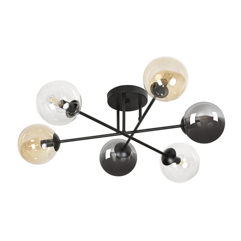 Lampa sufitowa Emibig Brendi czarna-wielokolorowy wym: 26 x 75 cm 6xE14 x 40W metal 1 szt.