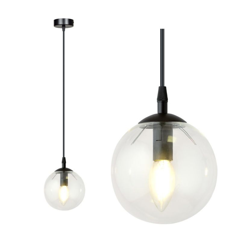 Lampa sufitowa Emibig Cosmo czarno-przezroczysty wym: 100 x 12 x 12 cm 1xE14 x 10W 1 szt.