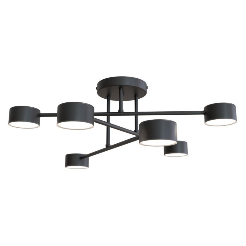 Lampa sufitowa Emibig Halo czarna nowoczesna 6xGX53 x 8W 1 szt.