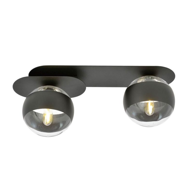 Lampa sufitowa Emibig Plaza czarno-przezroczysty wym: 18 x 45 cm 2xE14 x 10W 1 szt.