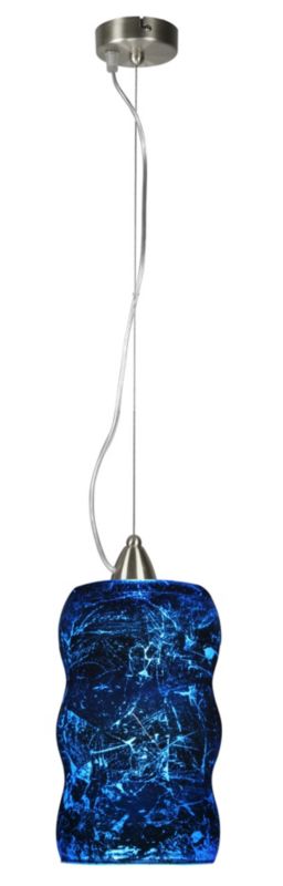Lampa sufitowa falowany klosz Candellux Trilogy niebieska 1xE27x60W IP20 wym:105x12x12cm - 1 szt.