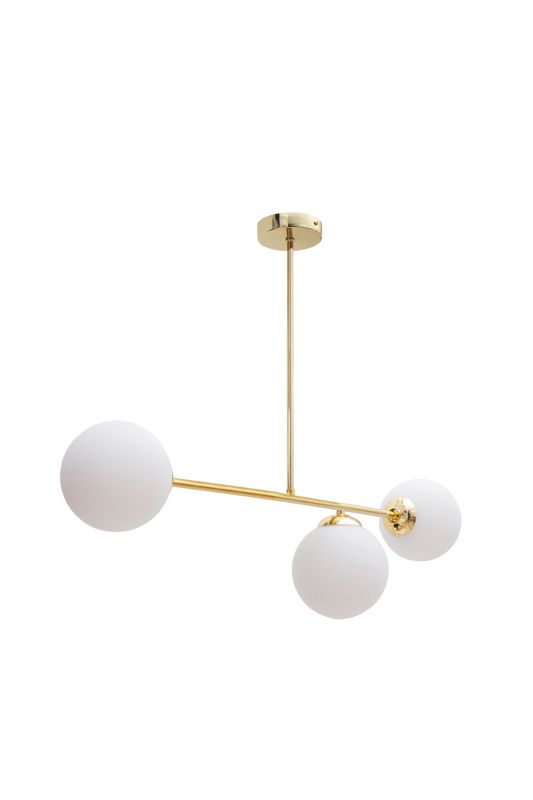 Lampa sufitowa FIRA GOLD HEXE E27 metal szkło 3 x 60W biały złoty 0776 1 szt.