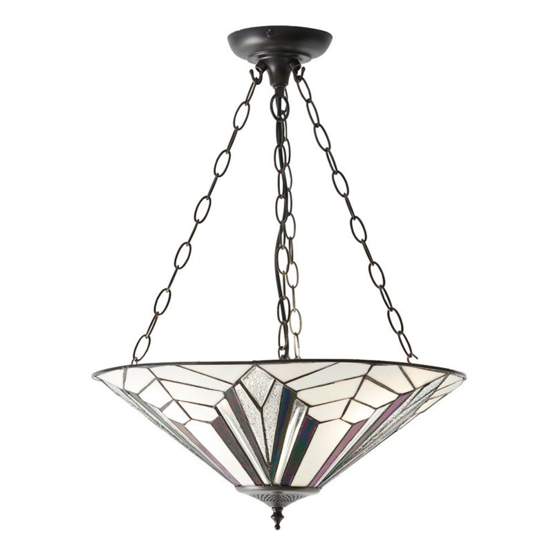 Lampa sufitowa geometryczna Tiffany ASTORIA brązowa 3xE27x40W IP20 - 1 szt