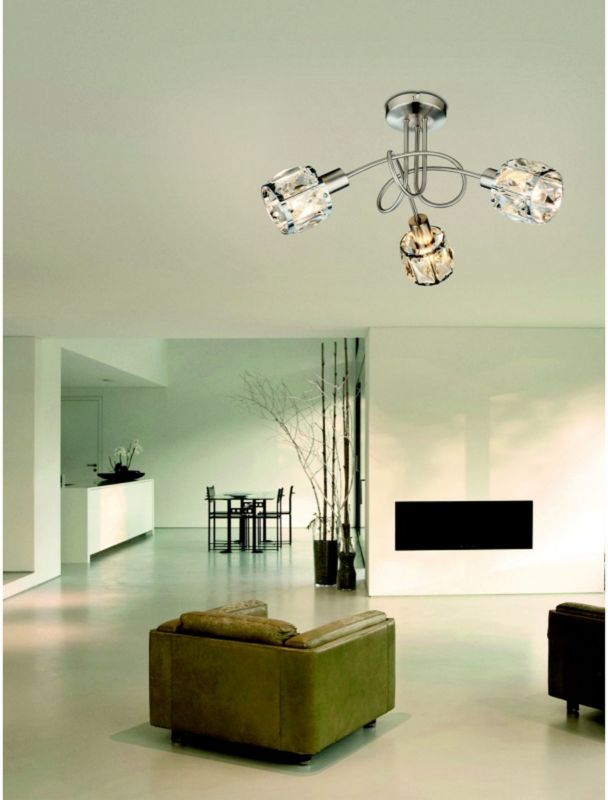 Lampa sufitowa Globo Lighting Kris chromowana 3x40W, IP20, E14, średnica 38cm - 1 szt.