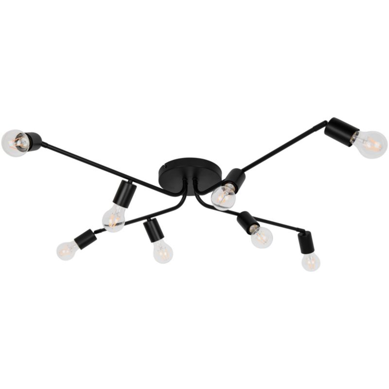 Lampa sufitowa GoodHome Ghlin 8-punktowa E27 czarna