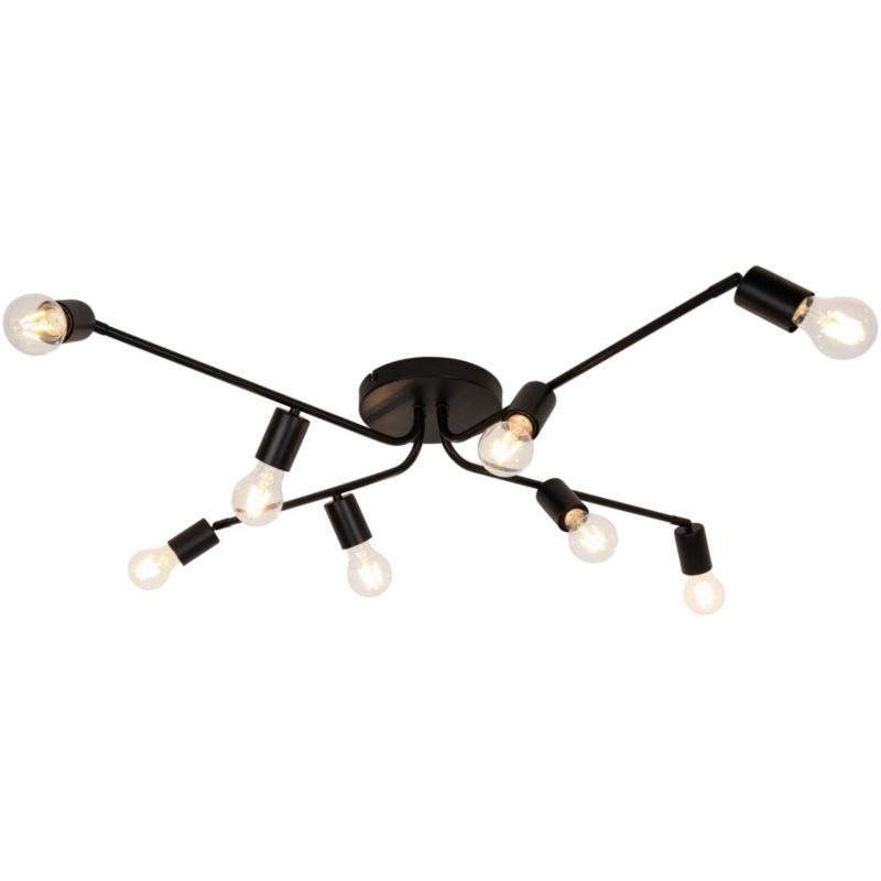 Lampa sufitowa GoodHome Ghlin 8-punktowa E27 czarna